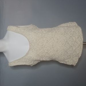 Vintage Pearl cream beaded top vintage size Large